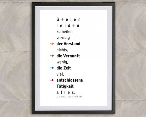 Typo Druck | *Seelenleiden heilen*, Goethe Zitat