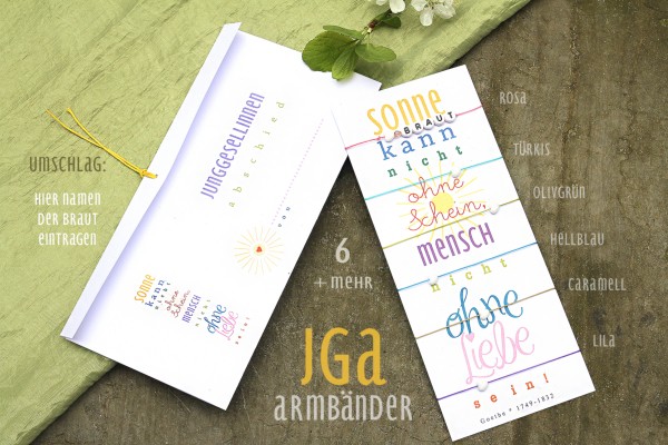 JGA Armbänder | HERZ Armbänder: 6 + mehr | JGA + Brautparty, SET