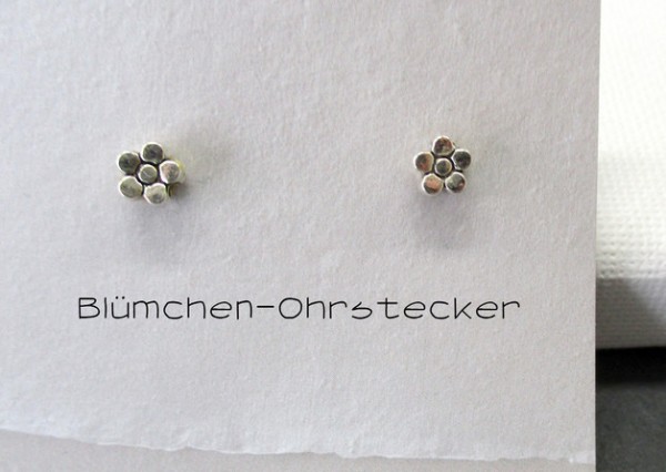 Ohrstecker | Miniblümchen, versilbert